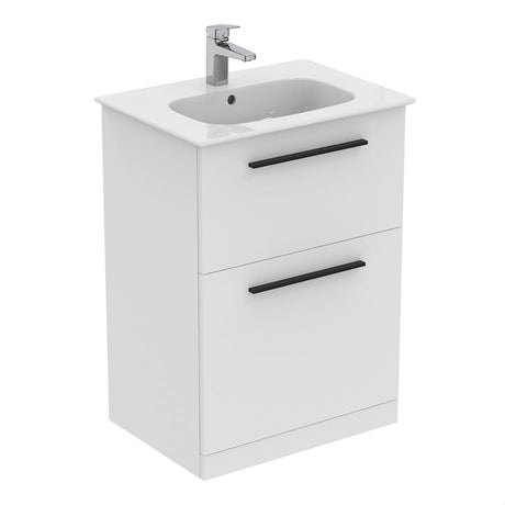 Ideal Standard I.life A 2 Drawers 60cm Wall Hung Vanity Unit Only (Handles sold separately) - White - T5273DU