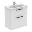 Ideal Standard i.life A 2 Drawers Floor Standing Vanity Unit - Matt White - T5274DU - TAP 'N' SHOWER