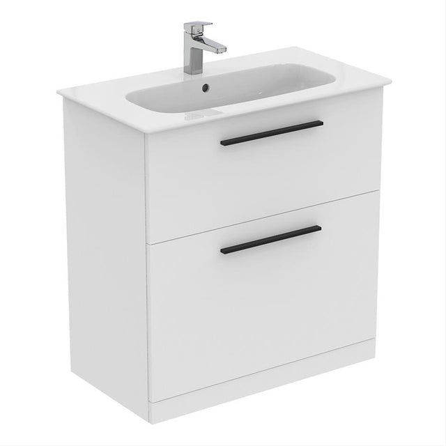 Ideal Standard i.life A 2 Drawers Floor Standing Vanity Unit - Matt White - T5274DU - TAP 'N' SHOWER