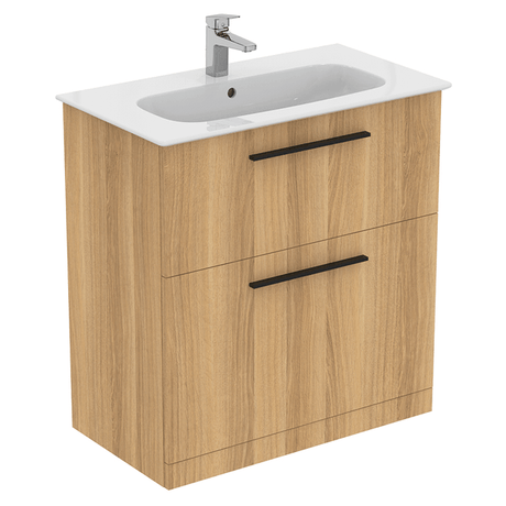 Ideal Standard i.life A 2 Drawers Floor Standing Vanity Unit - Natural Oak - T5274NX - TAP 'N' SHOWER