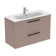 Ideal Standard i.life A 2 Drawers Wall Hung Vanity Unit 100cm - Matt Griege - T5257NH - TAP 'N' SHOWER