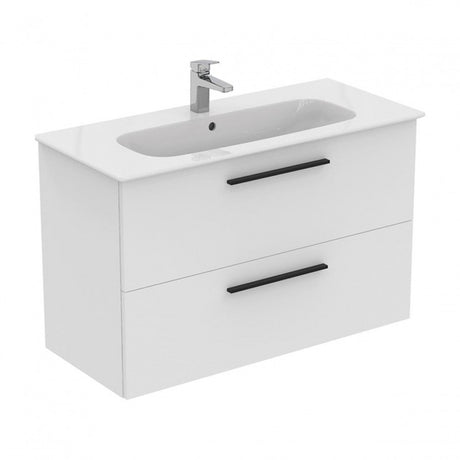 Ideal Standard i.life A 2 Drawers Wall Hung Vanity Unit 100cm - Matt White - T5257DU - TAP 'N' SHOWER