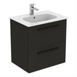 Ideal Standard I.life A 60cm Wall Hung Vanity Unit Only (Handles sold separately) - Matt Carbon Grey - T5255NV - TAP 'N' SHOWER