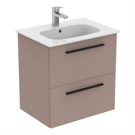 Ideal Standard I.life A 60cm Wall Hung Vanity Unit Only (Handles sold separately) - Matt Griege - T5255NH