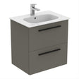 Ideal Standard I.life A 60cm Wall Hung Vanity Unit Only (Handles sold separately) - Matt Quartz Grey - T5255NG