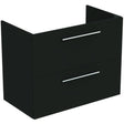 Ideal Standard I.life A 2 Drawers Wall Hung Vanity Unit 80cm - Matt Carbon Grey - T5256NV - TAP 'N' SHOWER