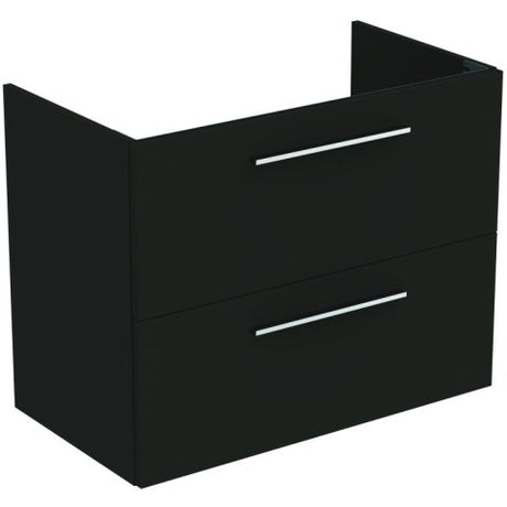 Ideal Standard I.life A 2 Drawers Wall Hung Vanity Unit 80cm - Matt Carbon Grey - T5256NV - TAP 'N' SHOWER