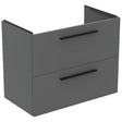 Ideal Standard i.life A 2 Drawers Wall Hung Vanity Unit 80cm - Matt Quartz Grey - T5256NG - TAP 'N' SHOWER