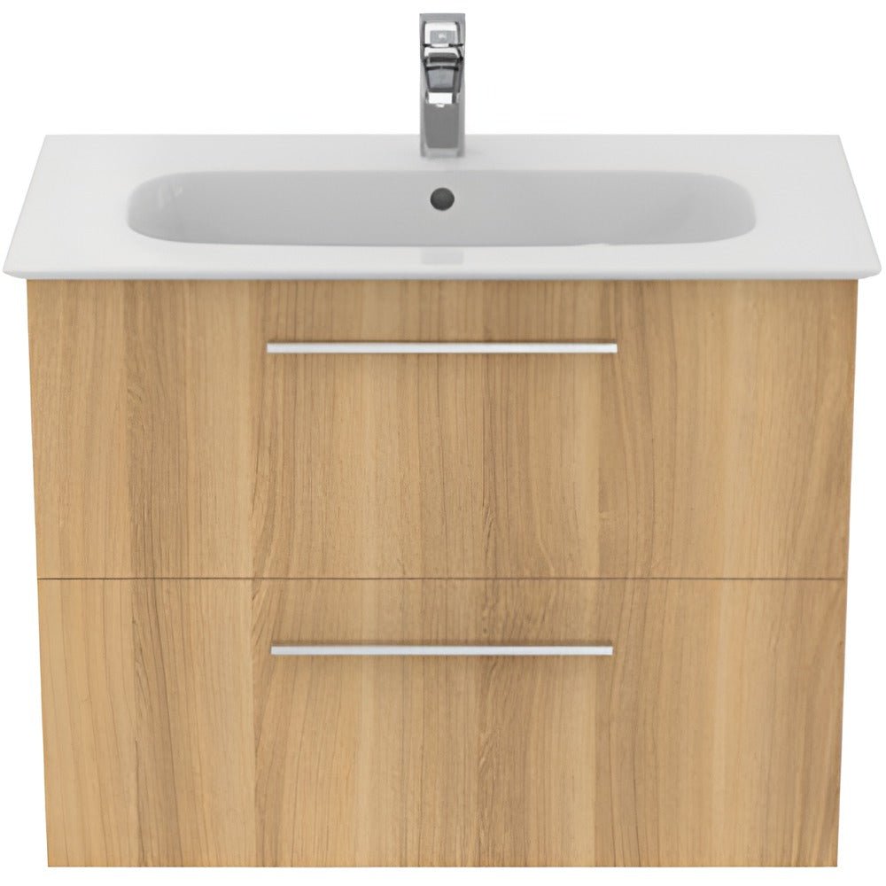 Ideal Standard I.life A 2 Drawers Wall Hung Vanity Unit 80cm - Natural Oak - T5256NX - TAP 'N' SHOWER