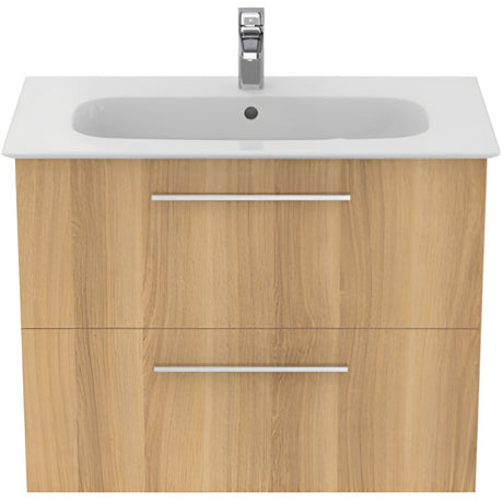 Ideal Standard I.life A 2 Drawers Wall Hung Vanity Unit 80cm - Natural Oak - T5256NX - TAP 'N' SHOWER