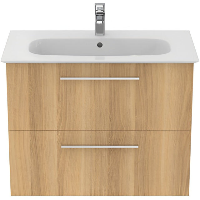 Ideal Standard I.life A 2 Drawers Wall Hung Vanity Unit 80cm - Natural Oak - T5256NX - TAP 'N' SHOWER