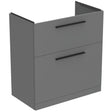 Ideal Standard i.life A Floor Standing Vanity Unit 2 Drawers - Matt Quartz Grey - T5274NG - TAP 'N' SHOWER