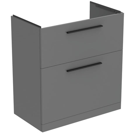 Ideal Standard i.life A Floor Standing Vanity Unit 2 Drawers - Matt Quartz Grey - T5274NG - TAP 'N' SHOWER
