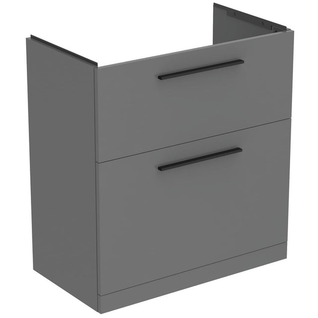 Ideal Standard i.life A Floor Standing Vanity Unit 2 Drawers - Matt Quartz Grey - T5274NG - TAP 'N' SHOWER