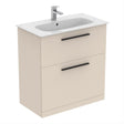 Ideal Standard i.life A Floor Standing Vanity Unit 2 Drawers - Matt Sandy Beige - T5274NF - TAP 'N' SHOWER