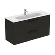 Ideal Standard I.life A Wall Hung Vanity Unit 2 Drawers 120cm - Matt Carbon Grey - T5258NV - TAP 'N' SHOWER