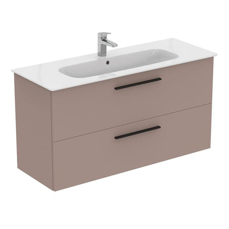 Ideal Standard i.life A Wall Hung Vanity Unit 2 Drawers 120cm - Matt Griege - T5258NH - TAP 'N' SHOWER