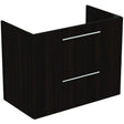Ideal Standard i.life A Wall Hung Vanity Unit 2 Drawers 80cm - Coffee Oak - T5256NW - TAP 'N' SHOWER