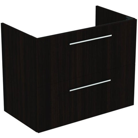 Ideal Standard i.life A Wall Hung Vanity Unit 2 Drawers 80cm - Coffee Oak - T5256NW - TAP 'N' SHOWER