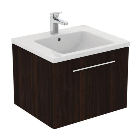 Ideal Standard I.life B 1 Drawer 60cm Wall Hung Vanity Unit Only (Handles sold separately) - Coffee Oak - T5269NW