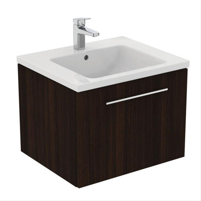 Ideal Standard I.life B 1 Drawer 60cm Wall Hung Vanity Unit Only (Handles sold separately) - Coffee Oak - T5269NW
