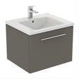 Ideal Standard I.life B 1 Drawer 60cm Wall Hung Vanity Unit Only (Handles sold separately) - Matt Quartz Grey - T5269NG