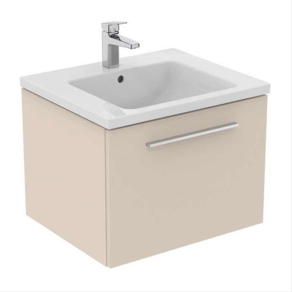 Ideal Standard I.life B 1 Drawer 60cm Wall Hung Vanity Unit Only (Handles sold separately) - Matt Sandy Beige - T5269NF
