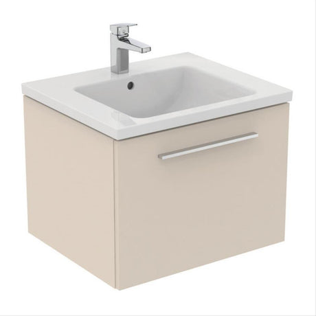 Ideal Standard I.life B 1 Drawer 60cm Wall Hung Vanity Unit Only (Handles sold separately) - Matt Sandy Beige - T5269NF