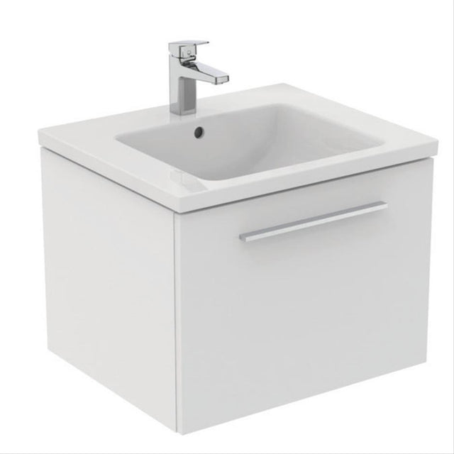 Ideal Standard I.life B 1 Drawer 60cm Wall Hung Vanity Unit Only (Handles sold separately) - Matt White - T5269DU