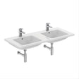 Ideal Standard i.life B 1 Taphole Double Vanity Washbasin - White - T460201 - TAP 'N' SHOWER