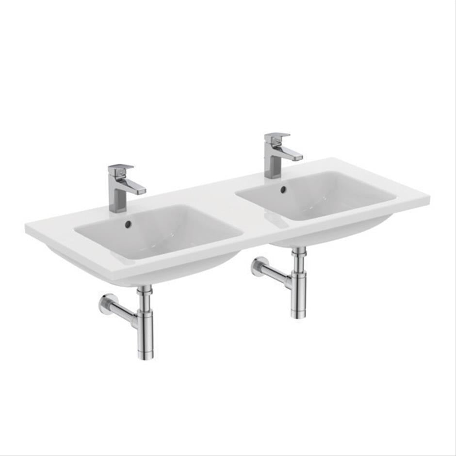 Ideal Standard i.life B 1 Taphole Double Vanity Washbasin - White - T460201 - TAP 'N' SHOWER