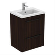 Ideal Standard I.life B 2 Drawer Compact 50cm Wall Hung Vanity Unit Only (Handles sold separately) - Coffee Oak - T5291NW