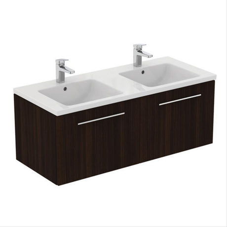 Ideal Standard I.life B 2 Drawer 120cm Wall Hung Vanity Unit Only (Handles sold separately) - Coffee Oak - T5277NW