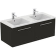 Ideal Standard I.life B 2 Drawer 120cm Wall Hung Vanity Unit Only (Handles sold separately) - Matt Carbon Grey - T5277NV