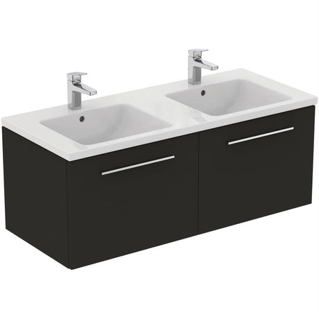 Ideal Standard I.life B 2 Drawer 120cm Wall Hung Vanity Unit Only (Handles sold separately) - Matt Carbon Grey - T5277NV