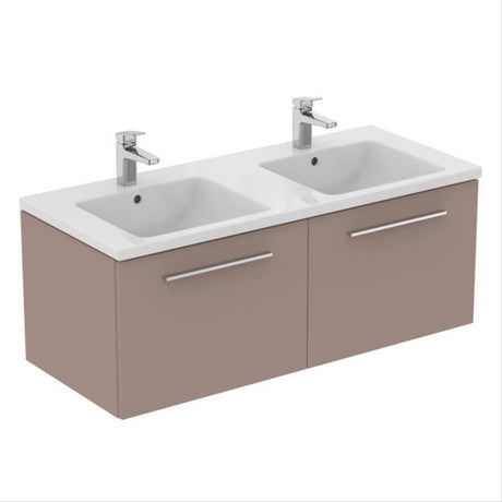 Ideal Standard I.life B 2 Drawer 120cm Wall Hung Vanity Unit Only (Handles sold separately) - Matt Griege - T5277NH