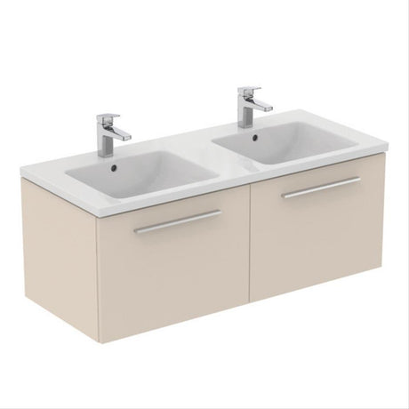 Ideal Standard I.life B 2 Drawer 120cm Wall Hung Vanity Unit Only (Handles sold separately) - Matt Sandy Beige - T5277NF