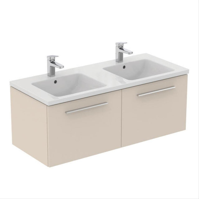 Ideal Standard I.life B 2 Drawer 120cm Wall Hung Vanity Unit Only (Handles sold separately) - Matt Sandy Beige - T5277NF