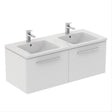 Ideal Standard I.life B 2 Drawer 120cm Wall Hung Vanity Unit Only (Handles sold separately) - Matt White - T5277DU