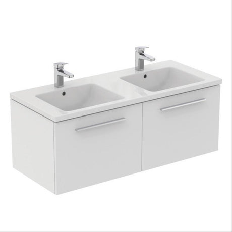 Ideal Standard I.life B 2 Drawer 120cm Wall Hung Vanity Unit Only (Handles sold separately) - Matt White - T5277DU