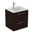 Ideal Standard I.life B 2 Drawers 60cm Wall Hung Vanity Unit Only (Handles sold separately) - Coffee Oak - T5270NW