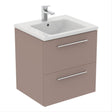 Ideal Standard I.life B 2 Drawers 60cm Wall Hung Vanity Unit Only (Handles sold separately) - Matt Griege - T5270NH