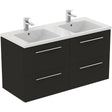 Ideal Standard I.life B 4 Drawer 120cm Wall Hung Vanity Unit Only (Handles sold separately) - Matt Carbon Grey - T5278NV