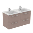 Ideal Standard I.life B 4 Drawer 120cm Wall Hung Vanity Unit Only (Handles sold separately) - Matt Griege - T5278NH