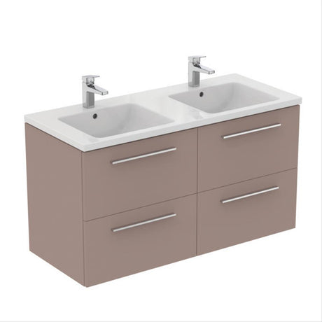 Ideal Standard I.life B 4 Drawer 120cm Wall Hung Vanity Unit Only (Handles sold separately) - Matt Griege - T5278NH