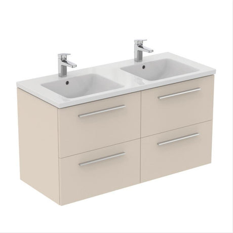 Ideal Standard I.life B 4 Drawer 120cm Wall Hung Vanity Unit Only (Handles sold separately) - Matt Sandy Beige - T5278NF