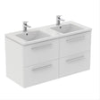 Ideal Standard I.life B 4 Drawer 120cm Wall Hung Vanity Unit Only (Handles sold separately) - Matt White - T5278DU