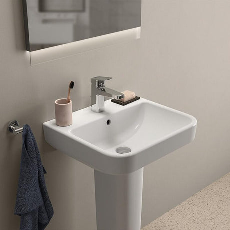 Ideal Standard i.Life B Pedestal Basin With Overflow 500mm - White - E256201 - TAP 'N' SHOWER