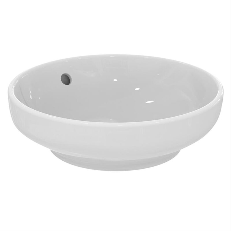 Ideal Standard I.life B Round Vessel With Overflow 40cm - White - T509101 - TAP 'N' SHOWER