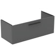 Ideal Standard i.life B Vanity Unit with 1 Drawer 1200mm - Quartz Grey Matt - T5515NG - TAP 'N' SHOWER